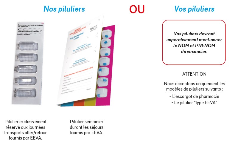 Piluliers sécurisés fournis par EEVA Club Evasion